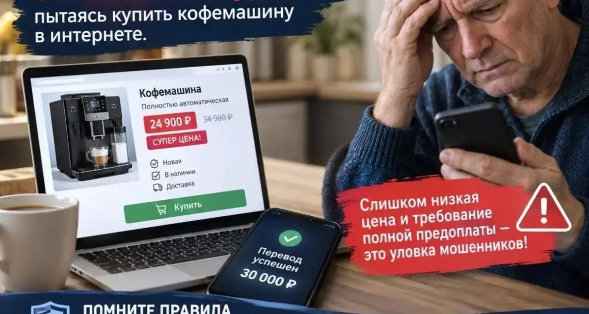 67-летний житель Железногорска перевёл 30 тысяч за кофемашину и не дождался покупки